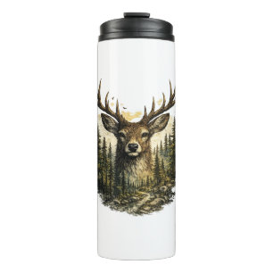 Majestätiges Hirschwald-Abenteuer Natur/Beobachten Thermosbecher