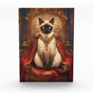 Majestätiges königliches siamesisches Katzenporträ Fotoblock