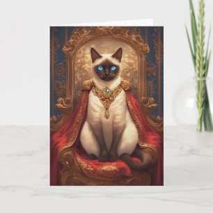 Majestätiges königliches siamesisches Katzenporträ Karte