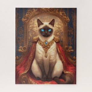 Majestätiges königliches siamesisches Katzenporträ Puzzle