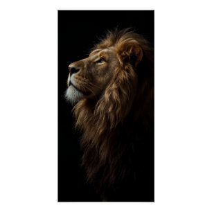 Majestätiges Löwenporträt Stärke & Königliches Sel Poster