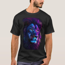 Majestätiges Neon-Löwe-Kunst-Grafik-T-Shirt