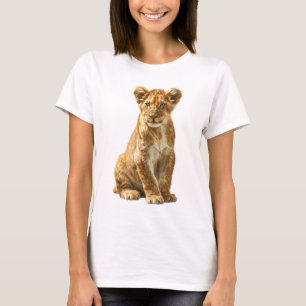 Majestätiges Porträt eines goldenen Löwenjungen Fr T-Shirt