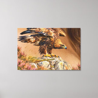 Majestätiges Steinadlerbild auf Felsen gemalt  Leinwanddruck