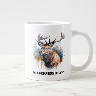 Majestätiges Wasserfarben-Elch-Porträt, individuel Jumbo-Tasse