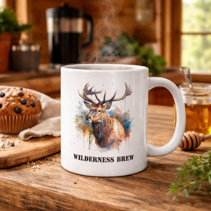 Majestätiges Wasserfarben-Elch-Porträt, individuel Jumbo-Tasse