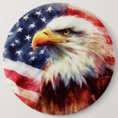 Majestätiges Weißkopfseeadler-Porträt mit amerikan Button (Vorderseite)