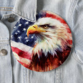 Majestätiges Weißkopfseeadler-Porträt mit amerikan Button (Beispiel)
