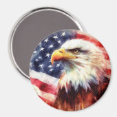 Majestätiges Weißkopfseeadler-Porträt mit amerikan Magnet (Vorderseite/Rückseite)