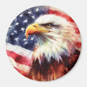 Majestätiges Weißkopfseeadler-Porträt mit amerikan Magnet (Vorne)
