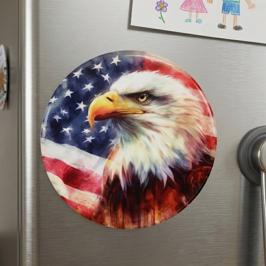 Majestätiges Weißkopfseeadler-Porträt mit amerikan Magnet