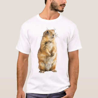 Majestätisch aufrecht stehende goldene Präriehund- T-Shirt
