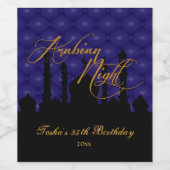 Majestätisch Lila arabische Nächte Weinetikett (Einzelnes Label)