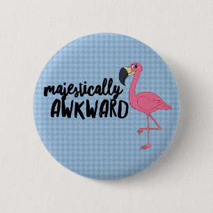 Majestätisch unbeholfener Flamingo-Button Button