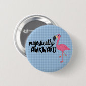 Majestätisch unbeholfener Flamingo-Button Button (Vorne & Hinten)