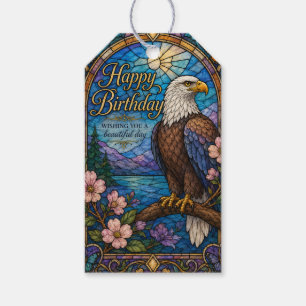 Majestätische Adler-Buntglas-Geburtstagskarte Geschenkanhänger