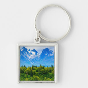Majestätische Alaska-Berge Schlüsselanhänger