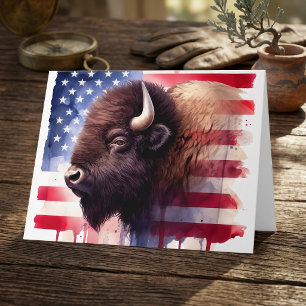 Majestätische amerikanische Bisons und patriotisch Dankeskarte