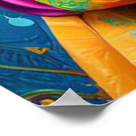 Majestätische asiatische Prinzessin mit Edelstein Poster (Ecke)