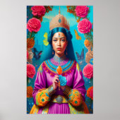Majestätische asiatische Prinzessin mit Edelstein Poster (Vorne)