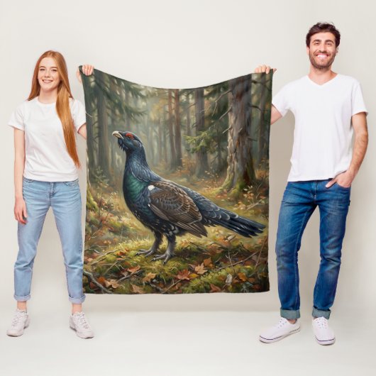 Majestätische Auerhahn-Kunst Fleecedecke (Beispiel)
