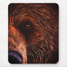 Majestätische Bärenporträt-Kunst – Nahaufnahme Wil Mousepad