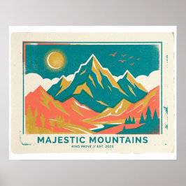 Majestätische Berge Riso-Druck  Poster