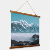 Majestätische Berge über das Nebeltal Wandteppich Mit Holzrahmen (Gewinkelt)