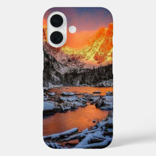 Majestätische Bergsonnenuntergang Winterlandschaft iPhone 16 Hülle
