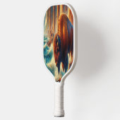 majestätische Bison steht hoch Pickleball Schläger (Links)