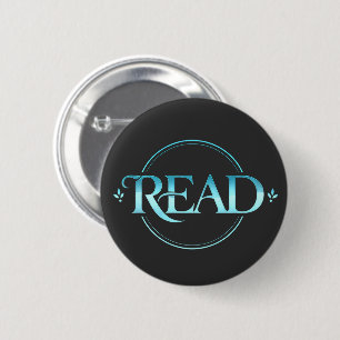 Majestätische blaue Glas-Typografie "LIES" Kunst Button