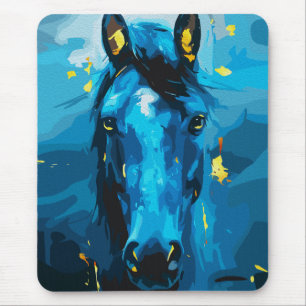 Majestätische Blaue Pferdekunst – Stärke und Elega Mousepad