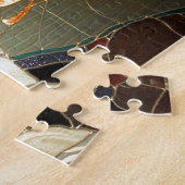 Majestätische Dame Justice im Buntglas-Entwurf Puzzle (Seite)