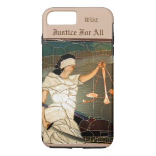Majestätische Dame Justice Portrait im Buntglas Case-Mate iPhone Hülle
