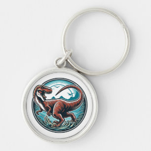 Majestätische Dinosaurier-Kunst Schlüsselanhänger