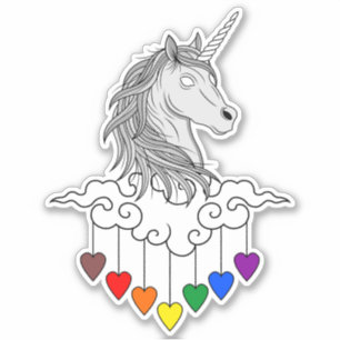 Majestätische Einhorn-Illustrationskunst Aufkleber