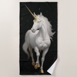 Majestätische Einhorn-Nacht-Himmels-Fantasy-Kunst Strandtuch