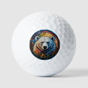 Majestätische Eisbär-Buntglas-Kunst Golfball