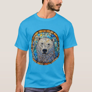 Majestätische Eisbär-Buntglas-Kunst T-Shirt
