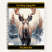 Majestätische Elchbäume über einen ruhigen Winters Notizblock (Vorderseite)