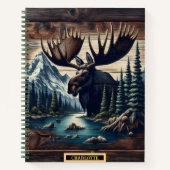 Majestätische Elche am ruhigen Fluss im Morgengrau Notizblock (Vorderseite)