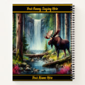 Majestätische Elche an einem ruhigen Wasserfall im Notizblock (Rückseite)