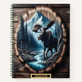 Majestätische Elche durch einen ruhigen Gebirgsbac Notizblock (Vorderseite)