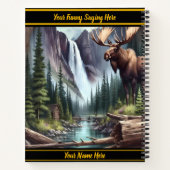 Majestätische Elche durch einen ruhigen Wasserfall Notizblock (Rückseite)