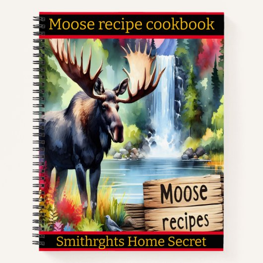 Majestätische Elche durch einen ruhigen Wasserfall Notizblock (Vorderseite)