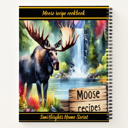 Majestätische Elche durch einen ruhigen Wasserfall Notizblock (Rückseite)