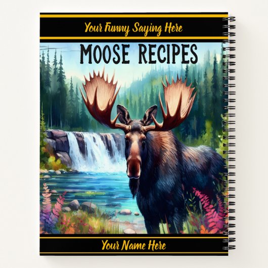 Majestätische Elche durch einen ruhigen Wasserfall Notizblock (Rückseite)