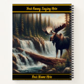 Majestätische Elche durch einen ruhigen Wasserfall Notizblock (Rückseite)