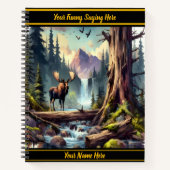 Majestätische Elche durch einen ruhigen Wasserfall Notizblock (Vorderseite)