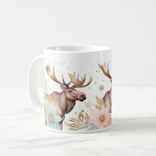 Majestätische Elche mit floralen Akzenten Kaffeetasse